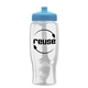 a clear bottle & cyan lid poly - pure - 27 oz transparent bottle with push pull lid
