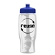a clear bottle & royal blue lid poly - pure - 27 oz transparent bottle with push pull lid