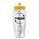 a clear bottle & yellow lid poly - pure - 27 oz transparent bottle with push pull lid