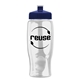 a clear bottle & navy blue lid poly - pure - 27 oz transparent bottle with push pull lid