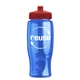 a transparent blue bottle & red lid poly - pure - 27 oz transparent bottle with push pull lid