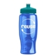 a transparent blue bottle & teal lid poly - pure - 27 oz transparent bottle with push pull lid