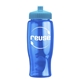 a transparent blue bottle & cyan lid poly - pure - 27 oz transparent bottle with push pull lid