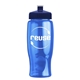 a transparent blue bottle & navy blue lid poly - pure - 27 oz transparent bottle with push pull lid
