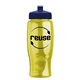 a transparent yellow bottle & navy blue lid poly - pure - 27 oz transparent bottle with push pull lid