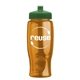 a transparent orange bottle & green lid poly - pure - 27 oz transparent bottle with push pull lid