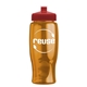 a transparent orange bottle & red lid poly - pure - 27 oz transparent bottle with push pull lid