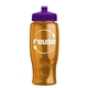 a transparent orange bottle & violet lid poly - pure - 27 oz transparent bottle with push pull lid