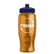 a transparent orange bottle & navy blue lid poly - pure - 27 oz transparent bottle with push pull lid