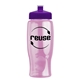 a transparent pink bottle & violet lid poly - pure - 27 oz transparent bottle with push pull lid