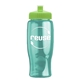 a transparent teal bottle & lime green lid poly - pure - 27 oz transparent bottle with push pull lid