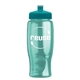 a transparent teal bottle & teal lid poly - pure - 27 oz transparent bottle with push pull lid