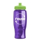 a transparent violet bottle & lime green lid poly - pure - 27 oz transparent bottle with push pull lid