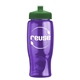 a transparent violet bottle & green lid poly - pure - 27 oz transparent bottle with push pull lid