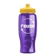 a transparent violet bottle & yellow lid poly - pure - 27 oz transparent bottle with push pull lid