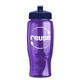 a transparent violet bottle & navy blue lid poly - pure - 27 oz transparent bottle with push pull lid