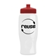 a white bottle & red lid poly - pure - 27 oz transparent bottle with push pull lid