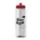 a clear bottle & red lid 32 oz the guzzler transparent color sport bottle