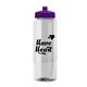 a clear bottle & violet lid 32 oz the guzzler transparent color sport bottle