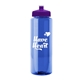 a blue bottle & violet lid 32 oz the guzzler transparent color sport bottle