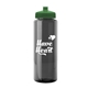 a smoke bottle & green lid 32 oz the guzzler transparent color sport bottle