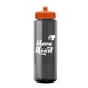 a smoke bottle & orange lid 32 oz the guzzler transparent color sport bottle