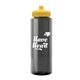 a smoke bottle & yellow lid 32 oz the guzzler transparent color sport bottle