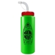 a neon green bottle & red lid 32 oz the sports quart water bottle with straw lid