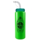 a neon green bottle & teal lid 32 oz the sports quart water bottle with straw lid