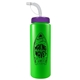 a neon green bottle & violet lid 32 oz the sports quart water bottle with straw lid