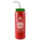 a red bottle & green lid 32 oz the sports quart water bottle with straw lid