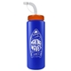 a royal blue bottle & orange lid 32 oz the sports quart water bottle with straw lid