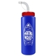 a royal blue bottle & red lid 32 oz the sports quart water bottle with straw lid