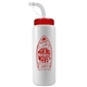 aerial view a white bottle & red lid 32 oz the sports quart water bottle with straw lid, image 1 of 2