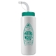 aerial view a white bottle & teal lid 32 oz the sports quart water bottle with straw lid, image 1 of 2