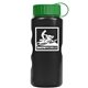 a black bottle & green lid mini peak - 22 oz tritan(tm) metalike bottle with tethered lid