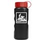 a black bottle & red lid mini peak - 22 oz tritan(tm) metalike bottle with tethered lid
