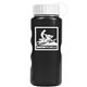 a black bottle & white lid mini peak - 22 oz tritan(tm) metalike bottle with tethered lid
