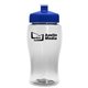 a clear bottle & blue lid poly - pure jr. - 18 oz transparent bottle with push pull lid