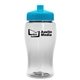 a clear bottle & cyan lid poly - pure jr. - 18 oz transparent bottle with push pull lid