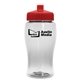 a clear bottle & red lid poly - pure jr. - 18 oz transparent bottle with push pull lid