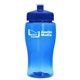 a transparent blue bottle & blue lid poly - pure jr. - 18 oz transparent bottle with push pull lid