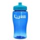 a transparent blue bottle & cyan lid poly - pure jr. - 18 oz transparent bottle with push pull lid