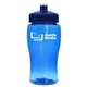 a transparent blue bottle & navy blue lid poly - pure jr. - 18 oz transparent bottle with push pull lid