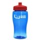 a transparent blue bottle & red lid poly - pure jr. - 18 oz transparent bottle with push pull lid