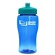 a transparent blue bottle & teal lid poly - pure jr. - 18 oz transparent bottle with push pull lid