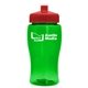 a transparent green bottle & red lid poly - pure jr. - 18 oz transparent bottle with push pull lid