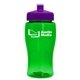 a transparent green bottle & violet lid poly - pure jr. - 18 oz transparent bottle with push pull lid