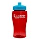 a transparent red bottle & cyan lid poly - pure jr. - 18 oz transparent bottle with push pull lid
