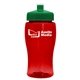 a transparent red bottle & green lid poly - pure jr. - 18 oz transparent bottle with push pull lid